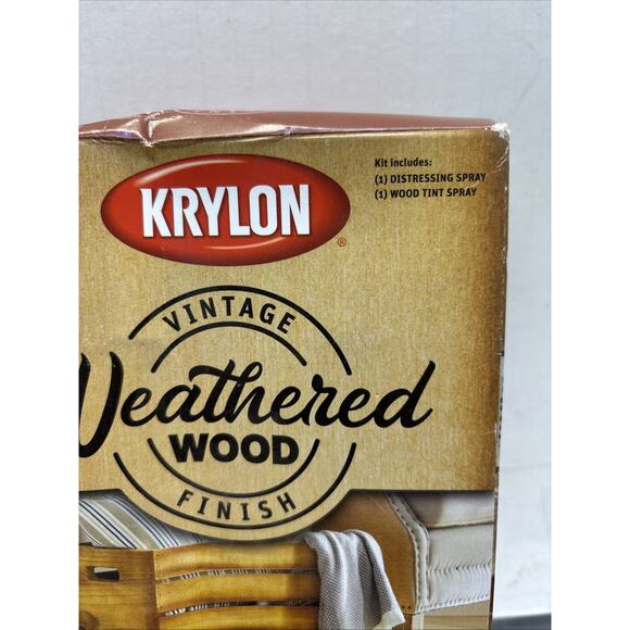 KRYLON VINTAGE FINISH Weathered Wood PAINT KIT, Distressing And Tint Spray {VV} - Picture 3 of 11